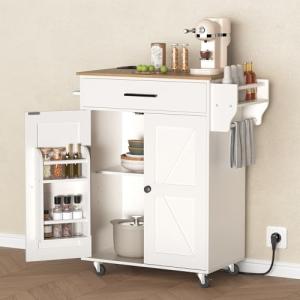 HOOBRO Isla de Cocina, Carro de Comedor Móvil, Carrito de A…