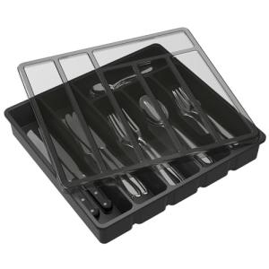 Lifewit Organizador Cubiertos para Cajon con Tapa, Caja de…