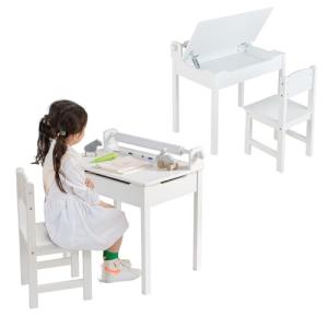 LIFEZEAL Juego de Mesa y Silla Infantil, pupitre Escolar co…