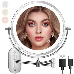 Auxmir Espejo Maquillaje con Luz Recargable, Aumento 1X/10X…
