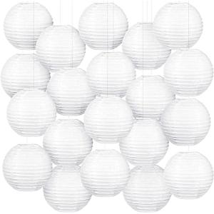 MIVIDE 20 linternas de papel blanco, pantalla redonda de 8…