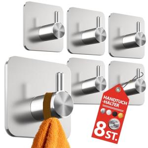 4smile Ganchos para toallas de baño y cocina, juego de 8 un…