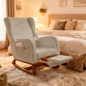 HYNHXBP - Sillón mecedora, con reposabrazos y bolsillos lat…