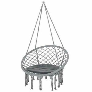 Outsunny Silla Colgante Redondo de Ø60 cm Silla Hamaca Colu…