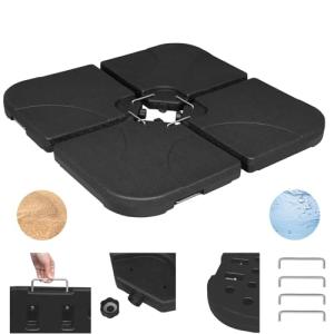 WOLTU Base de Sombrilla de 4 Piezas, Soporte de Sombrilla d…