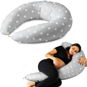 Almohada Embarazada y Cojin Lactancia Bebe para Dormir XXL…