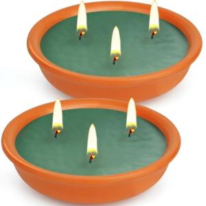2 Velas Citronela Exterior, Vela Citronela En Cuenco De Ter…