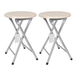 THE SECRET HOME - Pack de 2 Taburetes Plegables de Madera -…