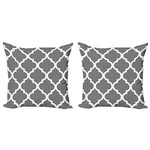 ABAKUHAUS Gris y Blanco Set de 2 Fundas para Cojín, Los Mot…