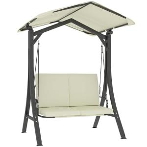 Outsunny Hollywood Columpio con toldo Ajustable cojín de As…