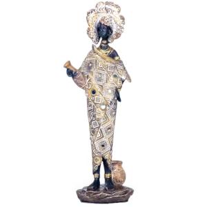 BY SIGRIS Figura Africana Gris de Resina 34X7X12cm Figura d…