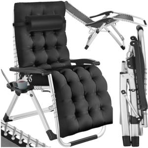 TecTake® Silla Tumbona Plegable para Playa y Jardín, Cojín…