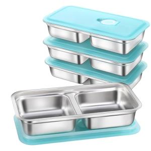 GlamRays Juego de 4 Cajas Reutilizables de Acero Inoxidable…