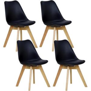 WOLTU 4X Sillas de Comedor Madera Asiento Acolchado en Cuer…