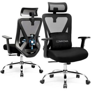 COMHOMA Silla de Oficina ergonómica, Silla de Escritorio co…
