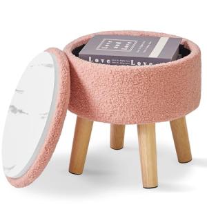 IBUYKE 13” Pequeño Reposapiés Otomana con Almacenamiento, R…