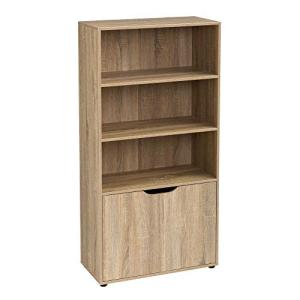 LOLAhome Estantería de Madera, Librería con Puerta y Compar…