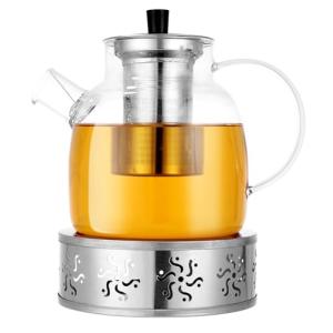 1500ML Tetera de Cristal con Calentado,Tetera Cristal Trans…