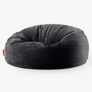 Lounge Pug, Puff Gigante 'Mega-Mamut', Pana Clásica - Negro
