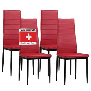 Albatros 2704 Milano Set de 4 sillas de Comedor, Rojo