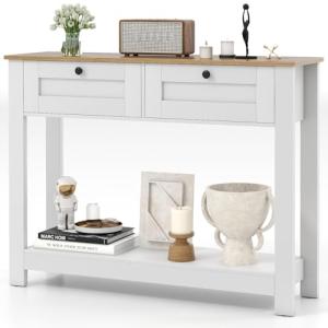 COSTWAY Consola Recibidor con 2 Cajones, Mesa de Entrada Es…