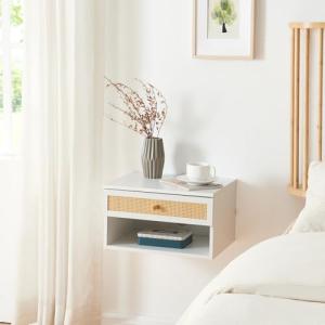 [en.casa] Estantería de Pared Eiker Mesita de Noche con Caj…