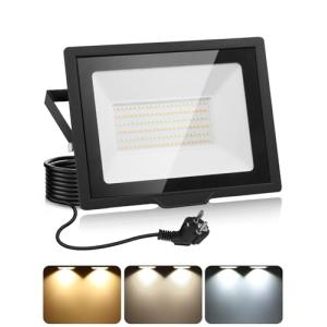 Foco LED Exterior 100W Con Enchufe 1.5m, 3000K/4500K/6500K,…