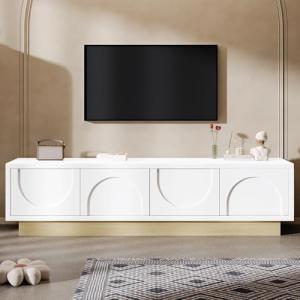 ZYLDDS Mueble de TV con gabinetes arqueados, Centro de Entr…