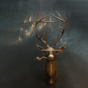 ZQLALA Cabeza de ciervo artificial resina decoración animal…