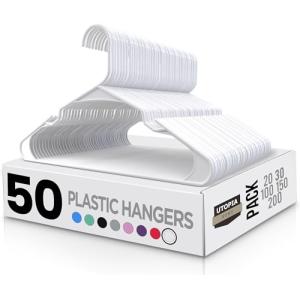 Utopia Home Paquete de 50 Perchas de Plástico Ahorradoras d…