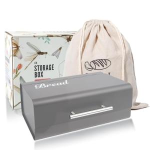 Panera Vintage de Metal – Bread Box Retro 36 cm con Tapa Tr…