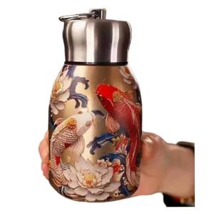 Botella de agua elegante y portátil con aislamiento de pavo…