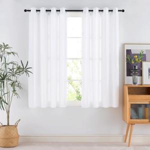 PONY DANCE Cortinas Semi-Translucidas Suave, Visillos Blanc…