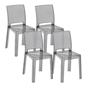 Baroni Home Juego de 4 Sillas de Policarbonato Resistente,…