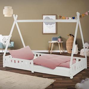 ML-Design Cama Infantil Tipi Color Blanco 200x90 Cm Protecc…