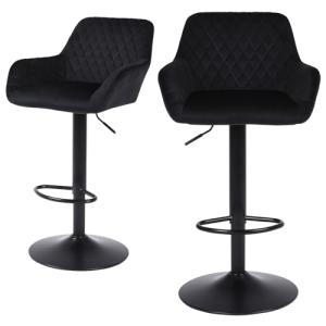 ralex-chair Juego de 2 taburetes de bar giratorios de tela…