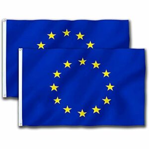 2 piezas 90 x 150 cm Banderas de Europa con 2 ojales de met…