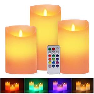 ALED LIGHT Velas de LED sin Llama, Pack de 3 Blanco Cálido…