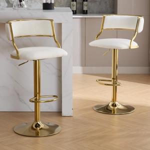 chairus Taburetes de Bar Tapizados de Terciopelo Juego 2 de…