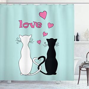 ABAKUHAUS Gato Cortina de Baño, Enredados Colas en el Amor,…