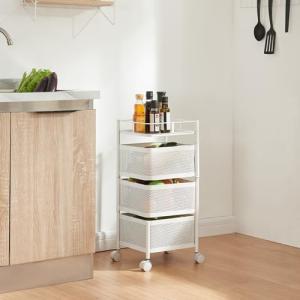 [en.casa] Carro de Servicio con 3 Cestas Rectangulares Verd…