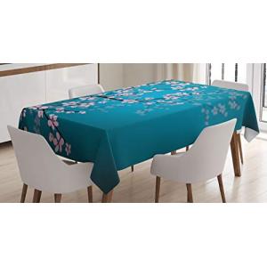 ABAKUHAUS japonés Mantele, Patrón Sakura Bloom, Estampado c…