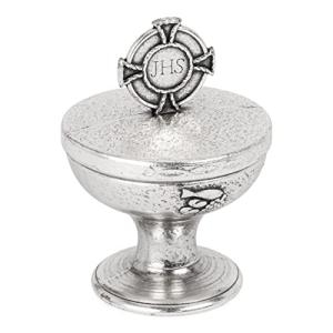 NKlaus caja de plata rosario 6x4cm caso de metal forma de l…