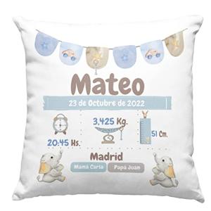 Cojín Nacimiento Personalizado, Regalo Original Worfull Reg…