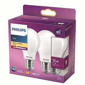 Philips - Bombilla LED cristal 75W estándar E27 luz blanca…