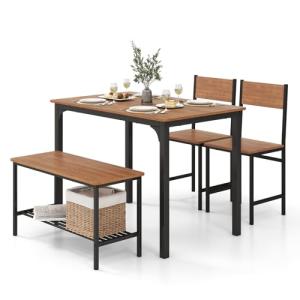 HOMASIS Juego de Mesa de Comedor 4 Piezas, con 2 sillas y 1…