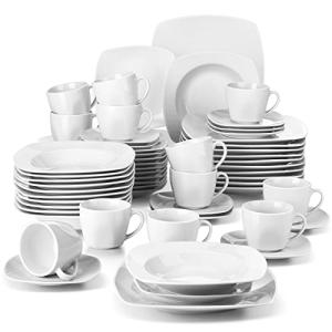 MALACASA Vajillas Completas Modernas Porcelana, 60 Piezas p…