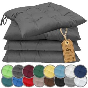 NatureMark Set de 4 Cojines para Sillas con Lazos 40x40 cm…