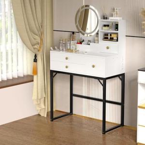 HAMHAIGO Tocador de Maquillaje Con Luz LED de Brillo Ajusta…