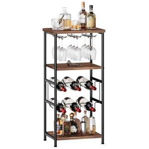 Dripex Botellero de 5 niveles con soporte para cristal y me…